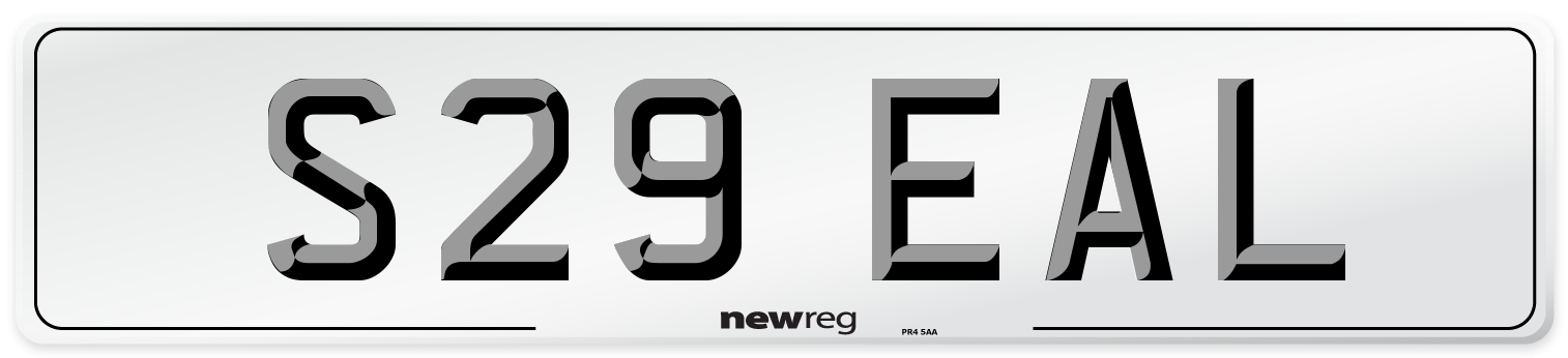 S29 EAL Number Plate from New Reg
